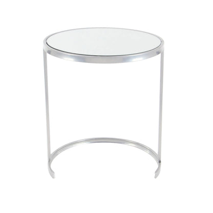Metal Round Nesting Accent Table with Black Glass Top - Set of 3 Gold or Silver - Roche River Decor