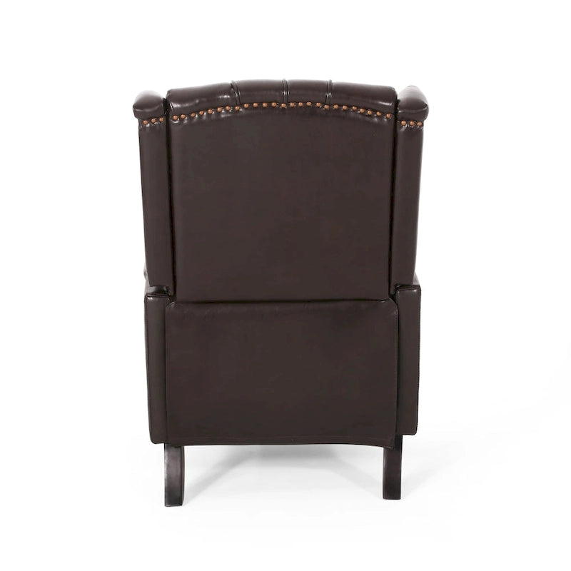 Walter Classic Tufted Bonded Leather Recliner Set (2-Piece) with Nailhead Trim by Christopher Knight Home