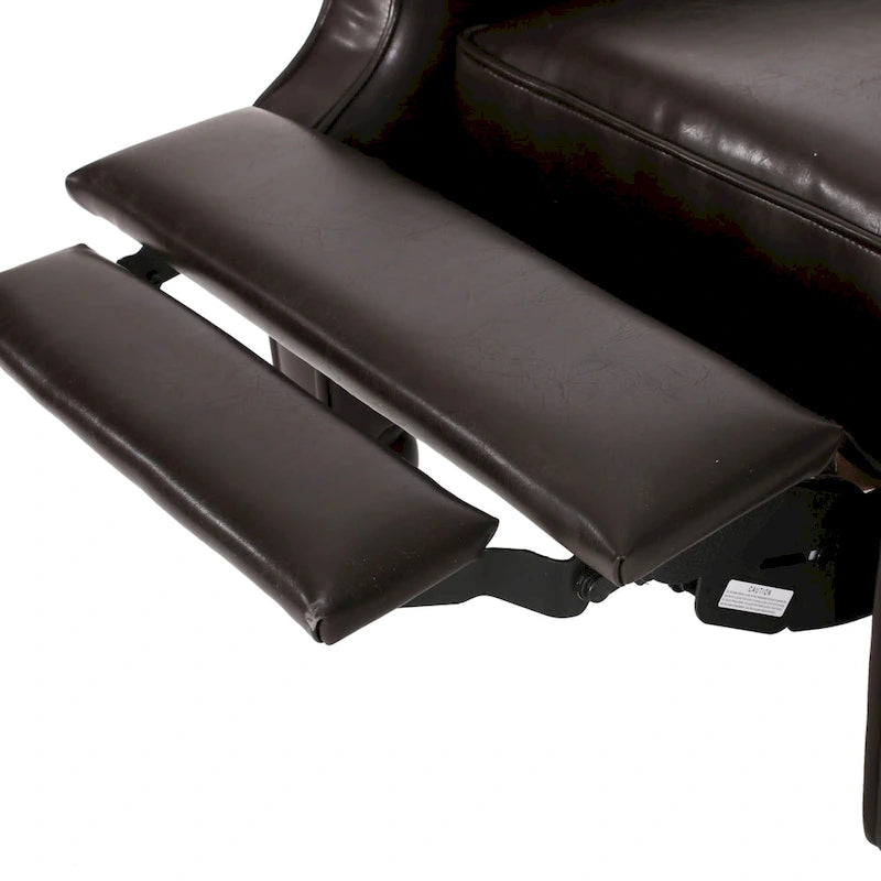 Walter Classic Tufted Bonded Leather Recliner Set (2-Piece) with Nailhead Trim by Christopher Knight Home