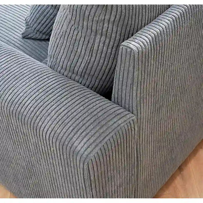 Luxe Sleeper Sofa Corduroy Upholstery Double Chaise Design Convertible to Twin Size Bed