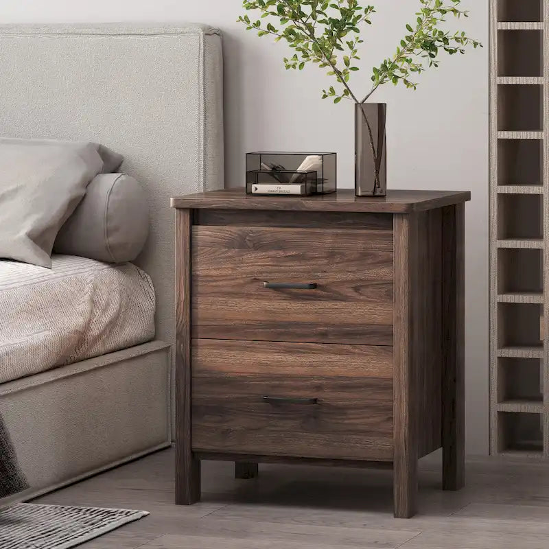 Olimont Contemporary 2 Drawer Nightstand by Christopher Knight Home
