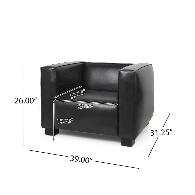 Goyette Faux Leather Club Chair by Christopher Knight Home