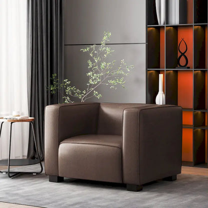 Goyette Faux Leather Club Chair by Christopher Knight Home