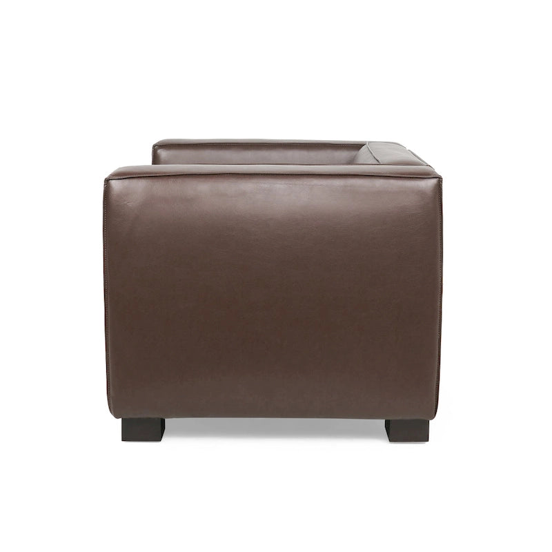 Goyette Faux Leather Club Chair by Christopher Knight Home