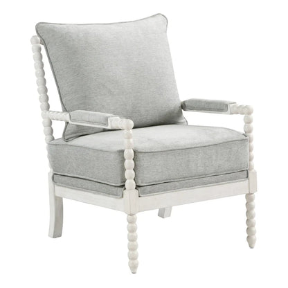 Kaylee Spindle Chair in Fabric with White Frame