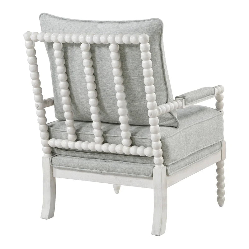 Kaylee Spindle Chair in Fabric with White Frame
