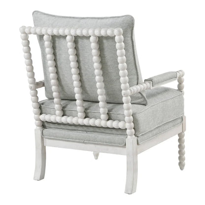 Kaylee Spindle Chair in Fabric with White Frame