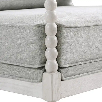 Kaylee Spindle Chair in Fabric with White Frame