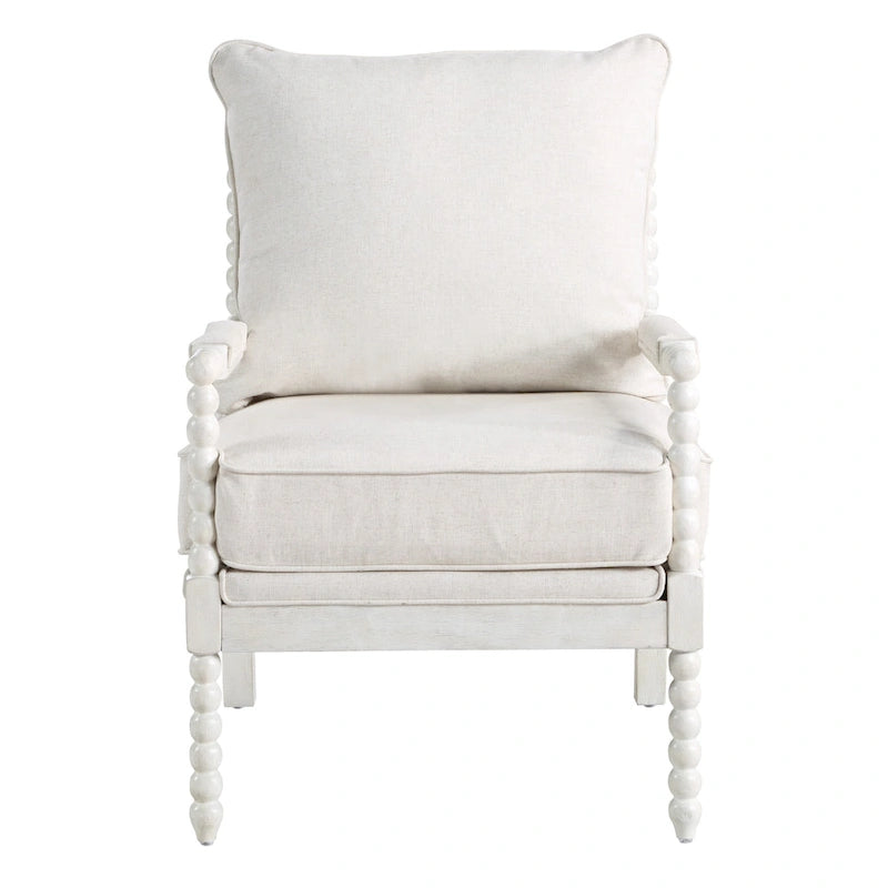 Kaylee Spindle Chair in Fabric with White Frame