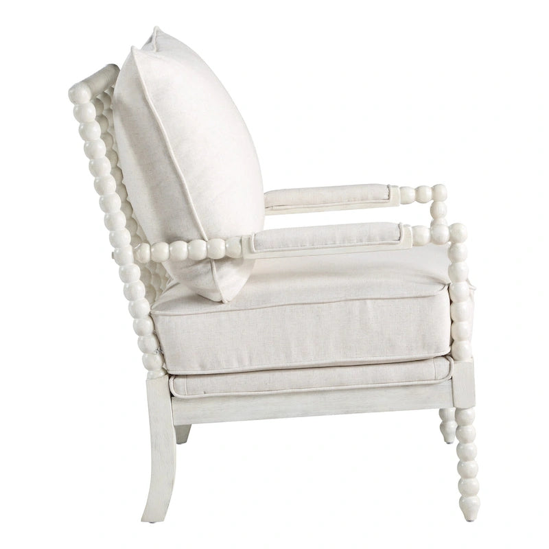 Kaylee Spindle Chair in Fabric with White Frame