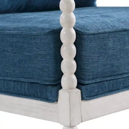 Kaylee Spindle Chair in Fabric with White Frame