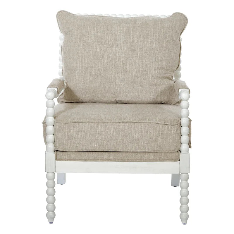 Kaylee Spindle Chair in Fabric with White Frame