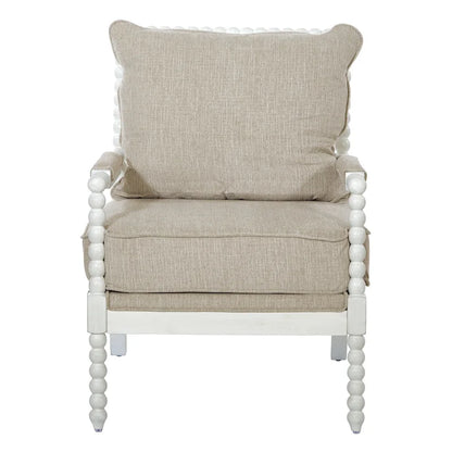 Kaylee Spindle Chair in Fabric with White Frame
