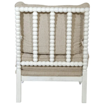Kaylee Spindle Chair in Fabric with White Frame