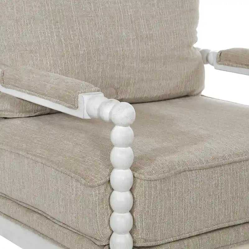 Kaylee Spindle Chair in Fabric with White Frame