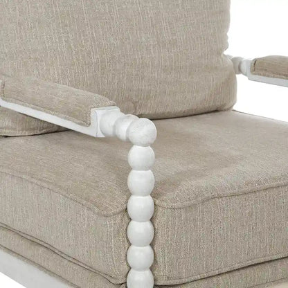 Kaylee Spindle Chair in Fabric with White Frame