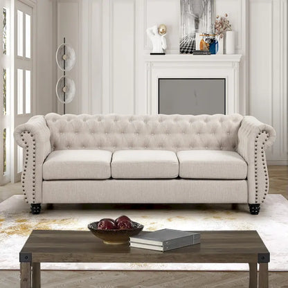 Morden Fort Chesterfield Tufted Velvet Sofa