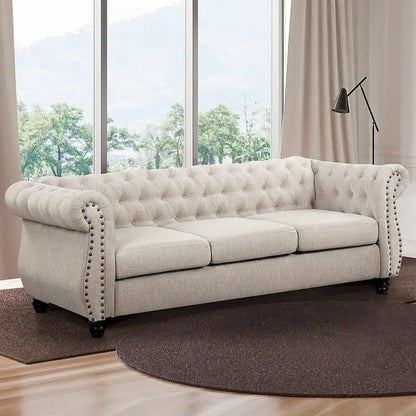 Morden Fort Chesterfield Tufted Velvet Sofa