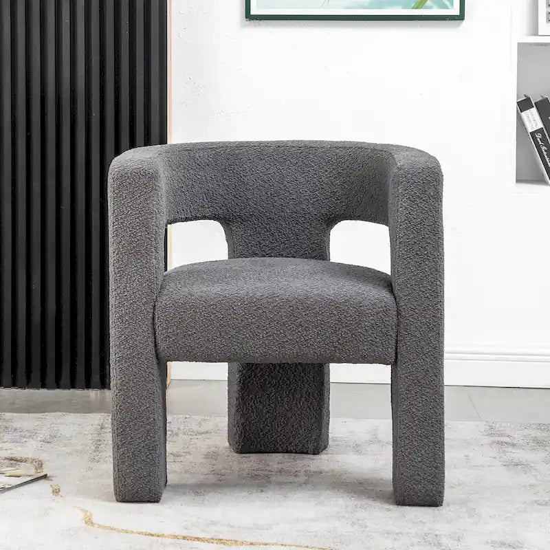 KINWELL 28 Wide Boucle Upholstered Square Armchair