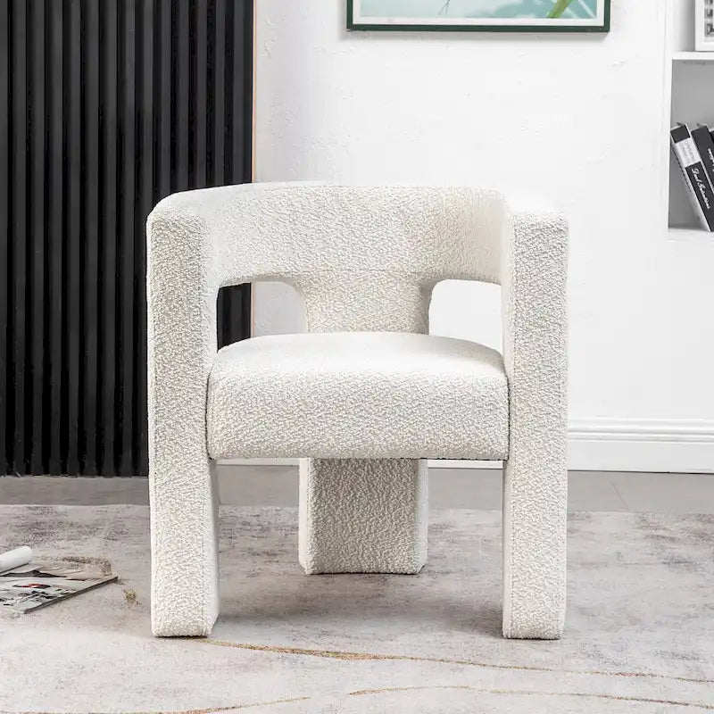 KINWELL 28 Wide Boucle Upholstered Square Armchair