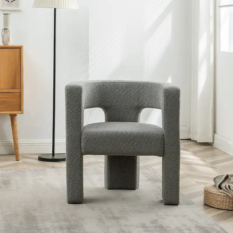 KINWELL 28 Wide Boucle Upholstered Square Armchair
