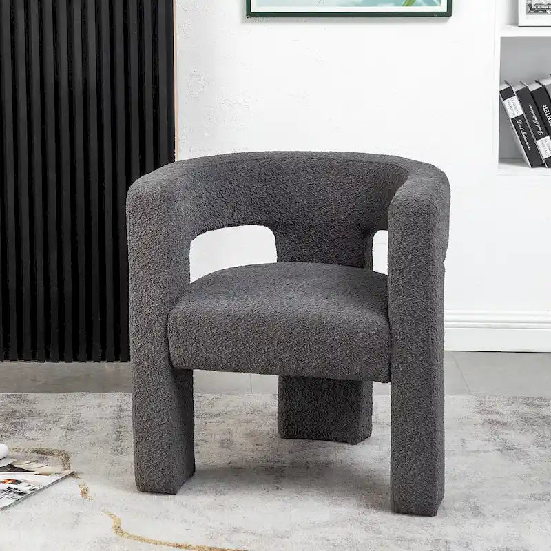 KINWELL 28 Wide Boucle Upholstered Square Armchair