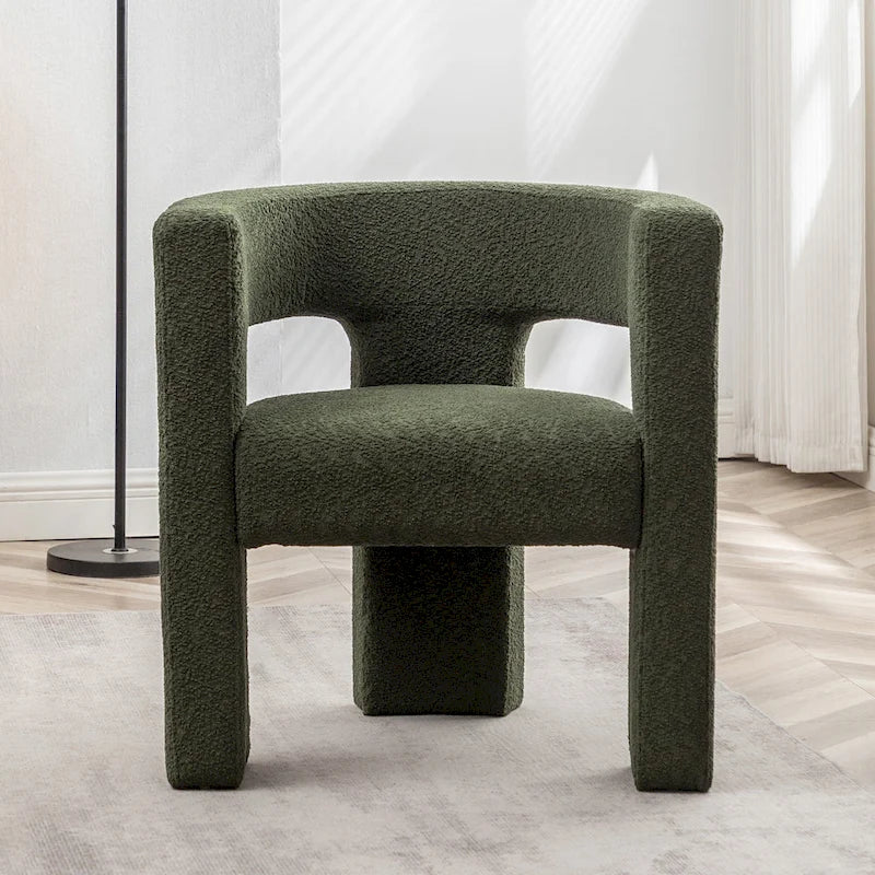 KINWELL 28 Wide Boucle Upholstered Square Armchair
