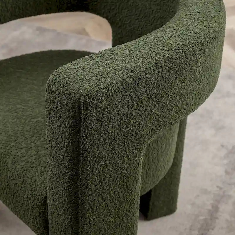 KINWELL 28 Wide Boucle Upholstered Square Armchair