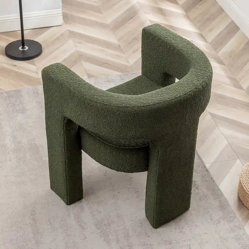 KINWELL 28 Wide Boucle Upholstered Square Armchair