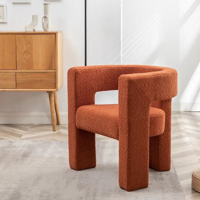 KINWELL 28 Wide Boucle Upholstered Square Armchair