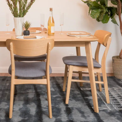 Fabric-upholstered Wood Dining Chairs (Set of 2) by Christopher Knight