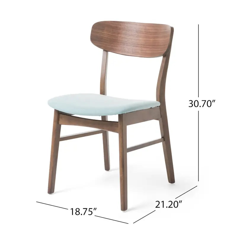 Fabric-upholstered Wood Dining Chairs (Set of 2) by Christopher Knight