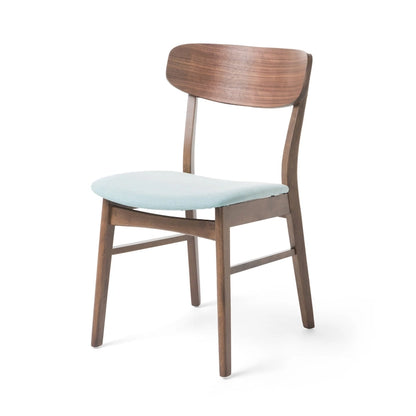 Fabric-upholstered Wood Dining Chairs (Set of 2) by Christopher Knight