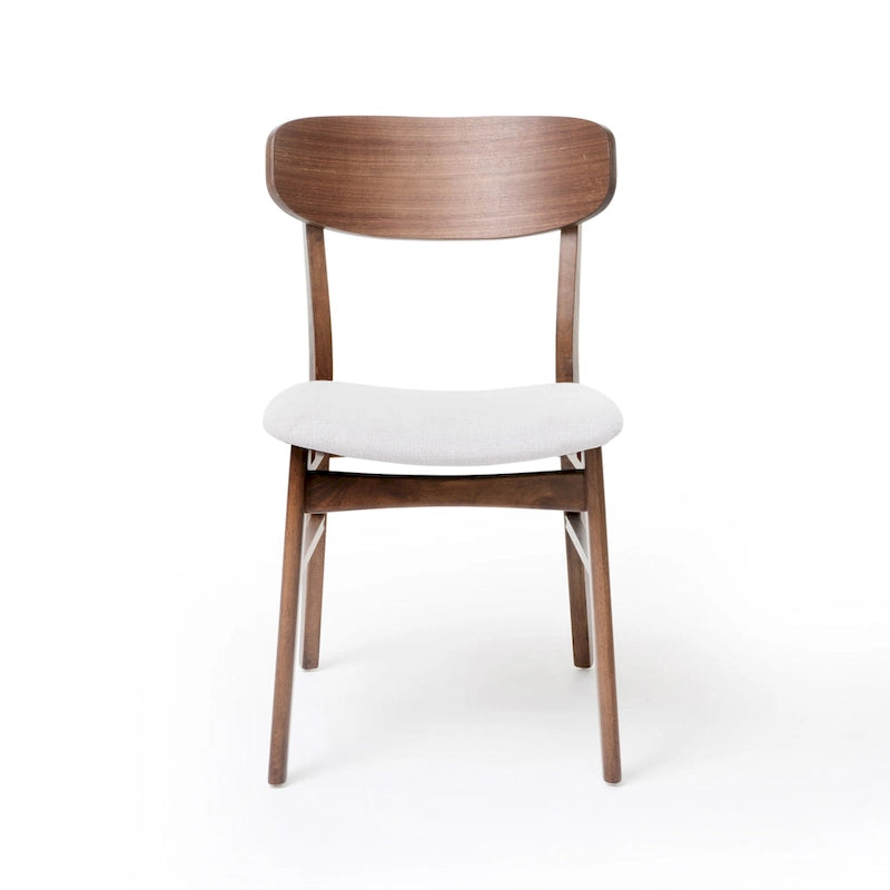 Fabric-upholstered Wood Dining Chairs (Set of 2) by Christopher Knight