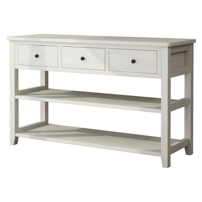 Entryway Console Table with 3 Drawers and 2 Open Shelves