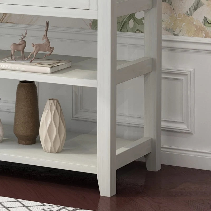 Entryway Console Table with 3 Drawers and 2 Open Shelves