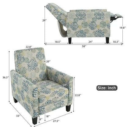 Darvis Floral Recliner Club Chair by Christopher Knight Home