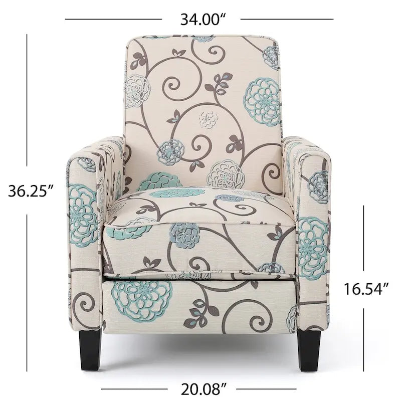 Darvis Floral Recliner Club Chair by Christopher Knight Home