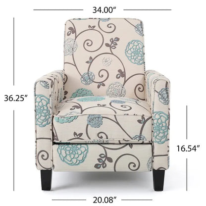 Darvis Floral Recliner Club Chair by Christopher Knight Home