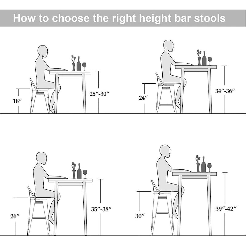 Backless Industrial Metal Bar Stool Kitchen Stackable Kids Stools Short Stools Metal Dining Chairs Set of 4 - 18inch