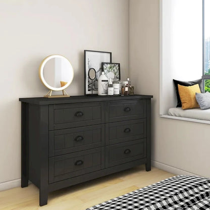Modern Drawer Dresser for Bedroom,Chest of Dressers with Solid Wood Frame Retro Buffet Sideboard with Shell Handle