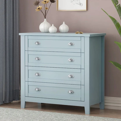 Modern Drawer Dresser for Bedroom,Chest of Dressers with Solid Wood Frame Retro Buffet Sideboard with Shell Handle