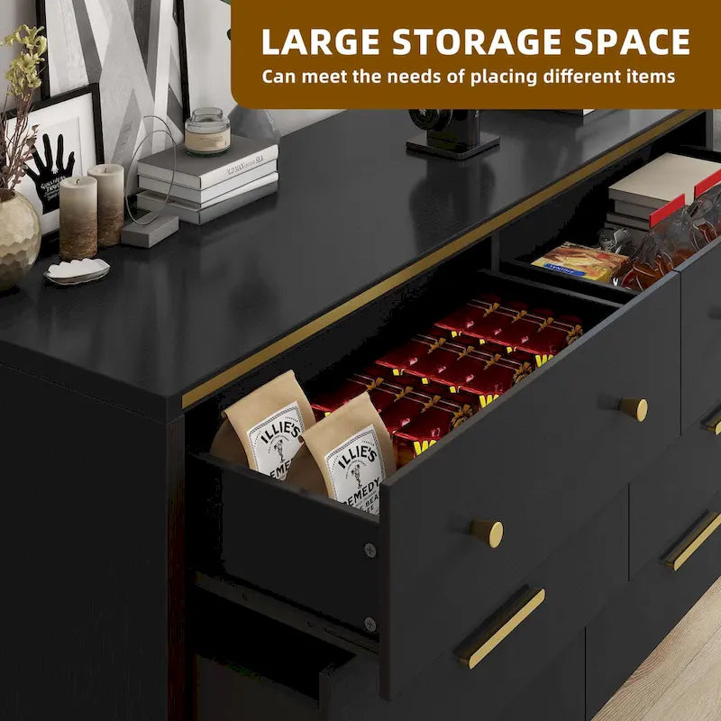 Moasis Modern 6 Drawers/7 Drawer Chest of Drawer Double Dresser