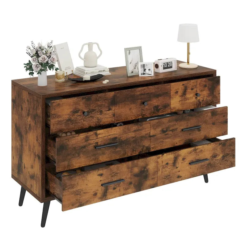 Moasis Modern 6 Drawers/7 Drawer Chest of Drawer Double Dresser