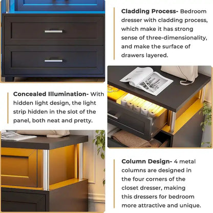 Dresser for Bedroom with 8 Drawer Dresser, Chests of Drawers