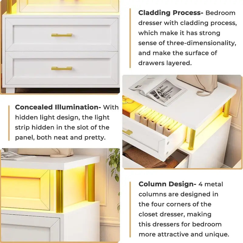 Dresser for Bedroom with 8 Drawer Dresser, Chests of Drawers