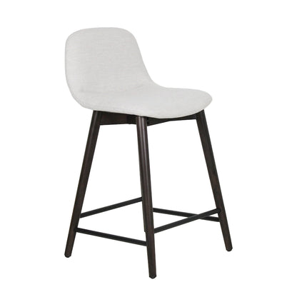 Upholstered Solid Wood Counter Stool With Footrest by East at Main