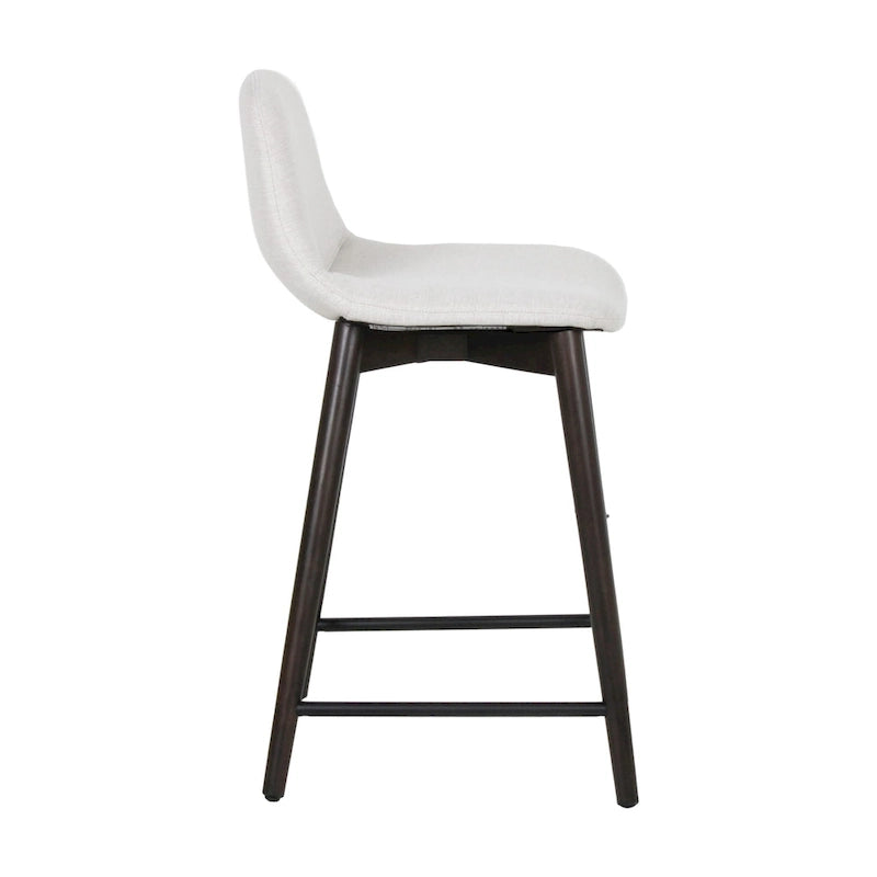 Upholstered Solid Wood Counter Stool With Footrest by East at Main