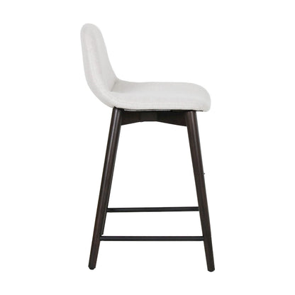 Upholstered Solid Wood Counter Stool With Footrest by East at Main