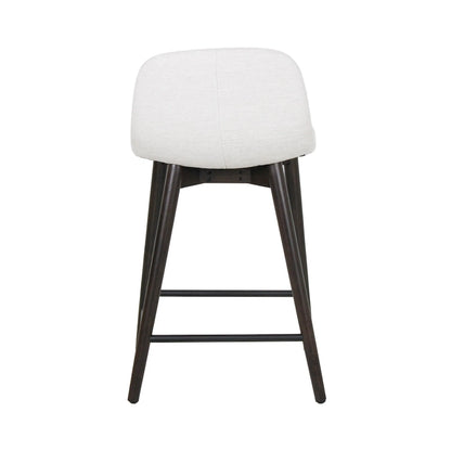 Upholstered Solid Wood Counter Stool With Footrest by East at Main
